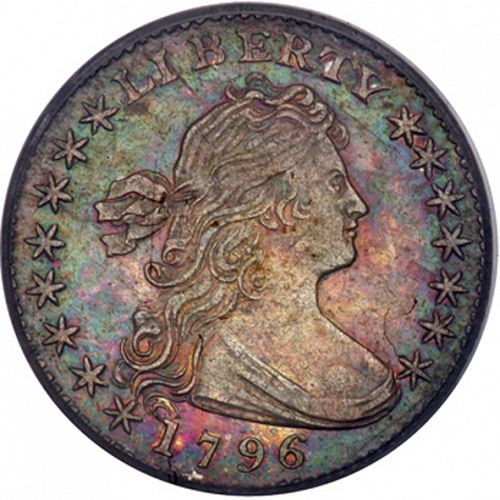 5 cent Obverse Image minted in UNITED STATES in 1796 (Draped Bust - Small-eagle reverse)  - The Coin Database