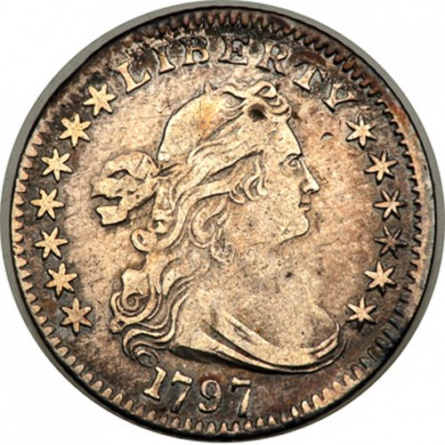 5 cent Obverse Image minted in UNITED STATES in 1797 (Draped Bust - Small-eagle reverse)  - The Coin Database