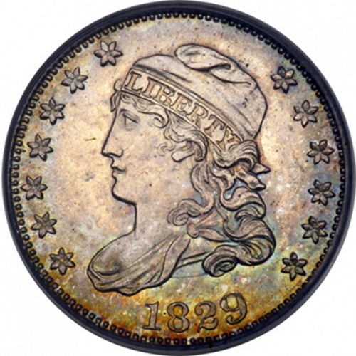 5 cent Obverse Image minted in UNITED STATES in 1829 (Libery Cap)  - The Coin Database