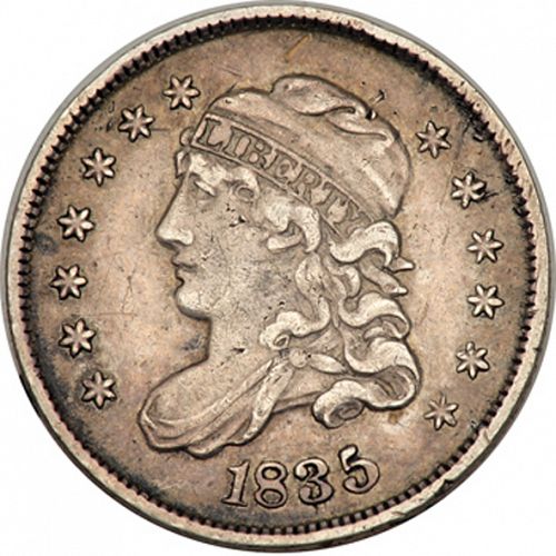 5 cent Obverse Image minted in UNITED STATES in 1835 (Libery Cap)  - The Coin Database
