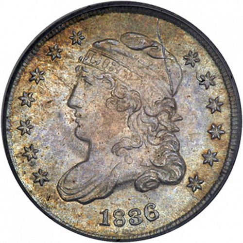 5 cent Obverse Image minted in UNITED STATES in 1836 (Libery Cap)  - The Coin Database