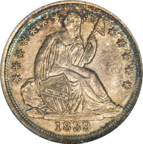 5 cent Obverse Image minted in UNITED STATES in 1839O (Seated Liberty - Stars around rim)  - The Coin Database