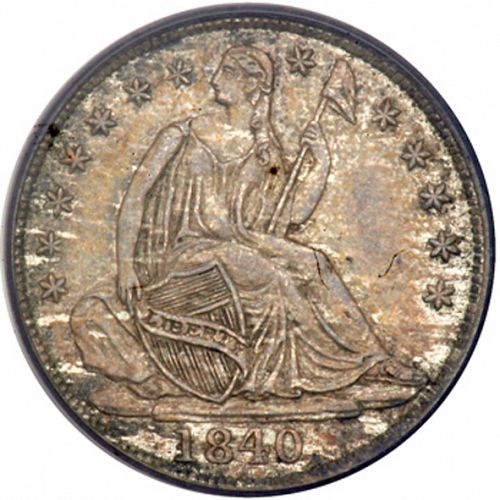 5 cent Obverse Image minted in UNITED STATES in 1840 (Seated Liberty - Drapery added to Liberty)  - The Coin Database