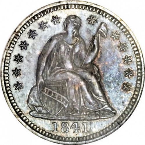 5 cent Obverse Image minted in UNITED STATES in 1841 (Seated Liberty - Drapery added to Liberty)  - The Coin Database