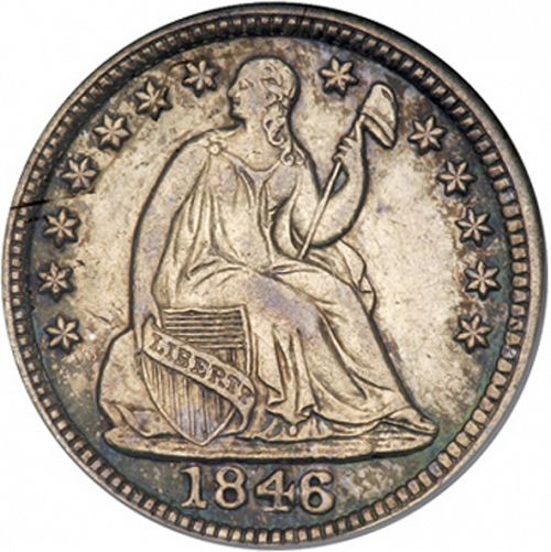 5 cent Obverse Image minted in UNITED STATES in 1846 (Seated Liberty - Drapery added to Liberty)  - The Coin Database