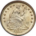 5 cent Obverse Image minted in UNITED STATES in 1852 (Seated Liberty - Drapery added to Liberty)  - The Coin Database