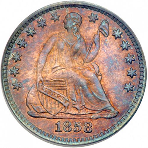 5 cent Obverse Image minted in UNITED STATES in 1858O (Seated Liberty - Arrows at date removed)  - The Coin Database