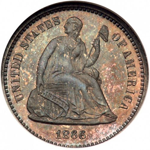 5 cent Obverse Image minted in UNITED STATES in 1866 (Seated Liberty - Obverse legend)  - The Coin Database