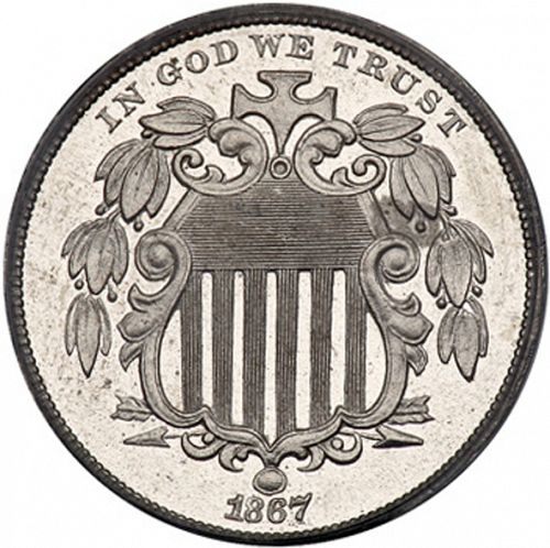 5 cent Obverse Image minted in UNITED STATES in 1867 (Seated Liberty - Obverse legend)  - The Coin Database