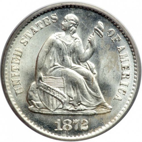 5 cent Obverse Image minted in UNITED STATES in 1872S (Seated Liberty - Obverse legend - Mint Mark in wreath)  - The Coin Database