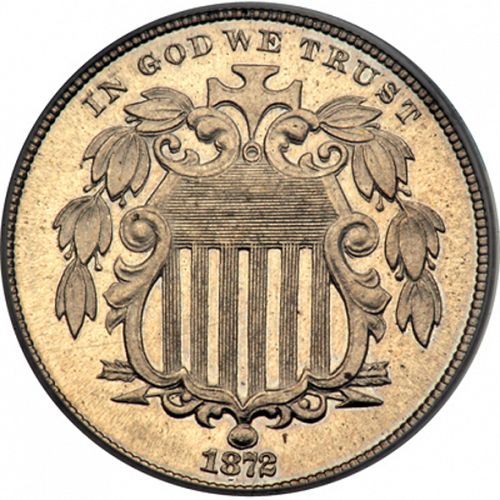 5 cent Obverse Image minted in UNITED STATES in 1872 (Shield)  - The Coin Database