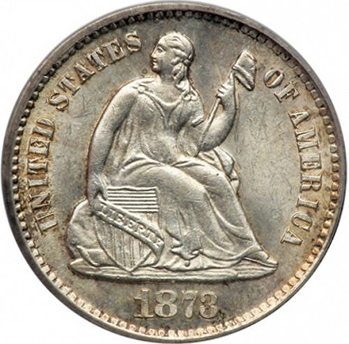 5 cent Obverse Image minted in UNITED STATES in 1873S (Seated Liberty - Obverse legend)  - The Coin Database