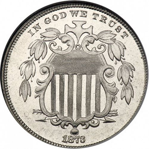 5 cent Obverse Image minted in UNITED STATES in 1873 (Shield)  - The Coin Database