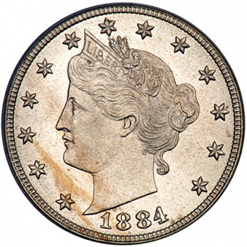 5 cent Obverse Image minted in UNITED STATES in 1884 (Liberty)  - The Coin Database