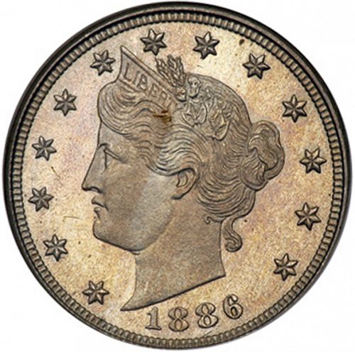 5 cent Obverse Image minted in UNITED STATES in 1886 (Liberty)  - The Coin Database