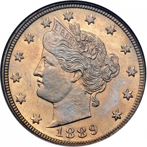 5 cent Obverse Image minted in UNITED STATES in 1889 (Liberty)  - The Coin Database