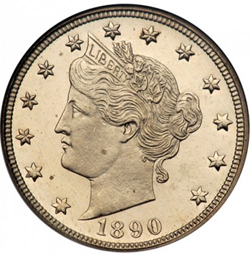 5 cent Obverse Image minted in UNITED STATES in 1890 (Liberty)  - The Coin Database