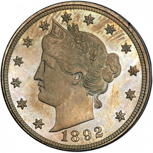 5 cent Obverse Image minted in UNITED STATES in 1892 (Liberty)  - The Coin Database