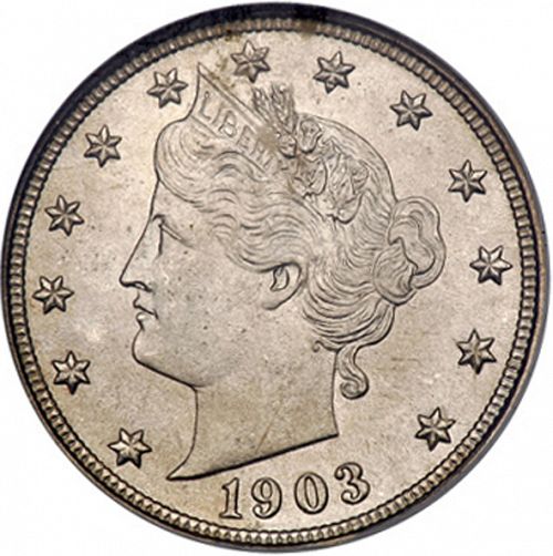 5 cent Obverse Image minted in UNITED STATES in 1903 (Liberty)  - The Coin Database