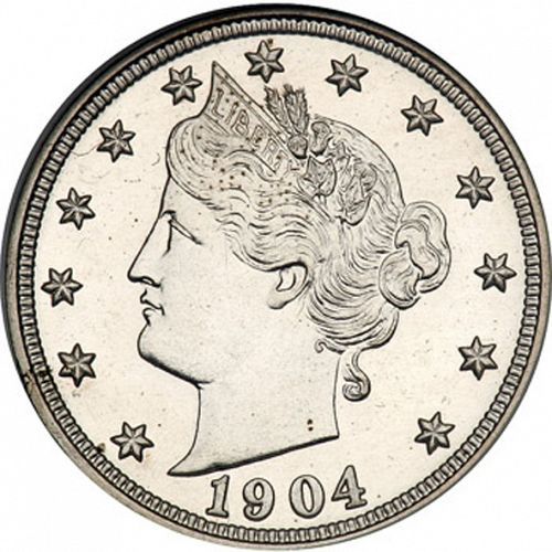 5 cent Obverse Image minted in UNITED STATES in 1904 (Liberty)  - The Coin Database
