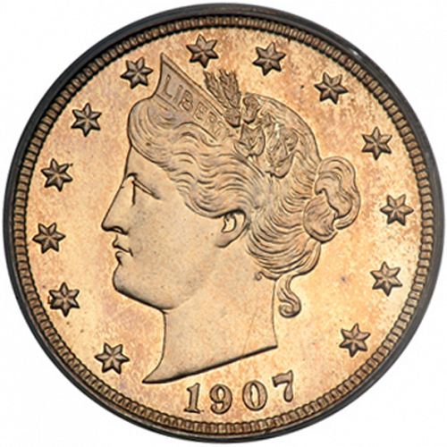 5 cent Obverse Image minted in UNITED STATES in 1907 (Liberty)  - The Coin Database