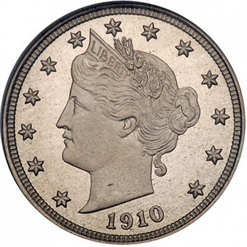 5 cent Obverse Image minted in UNITED STATES in 1910 (Liberty)  - The Coin Database