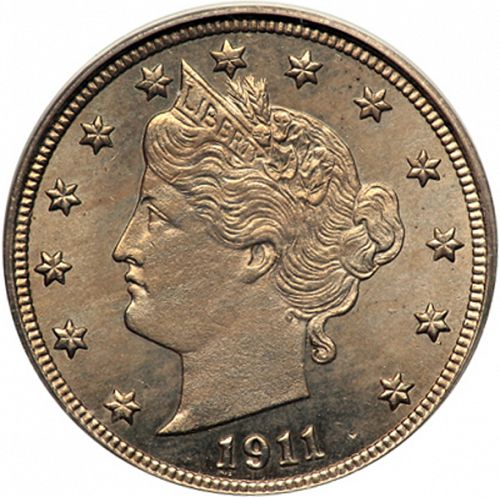 5 cent Obverse Image minted in UNITED STATES in 1911 (Liberty)  - The Coin Database