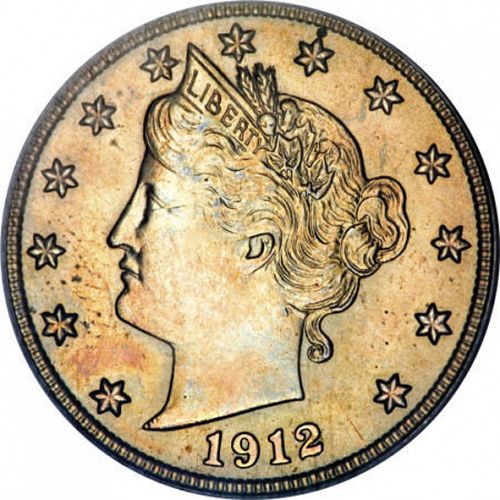 5 cent Obverse Image minted in UNITED STATES in 1912S (Liberty)  - The Coin Database