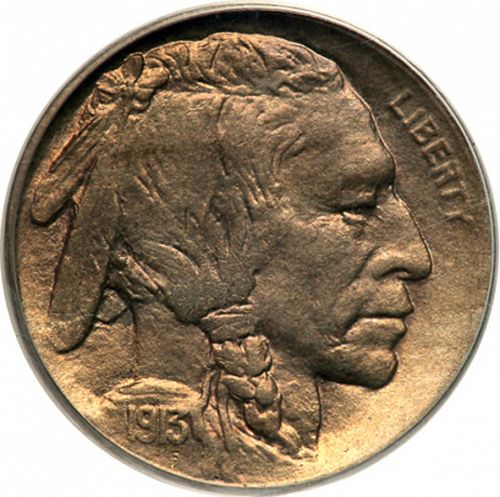 5 cent Obverse Image minted in UNITED STATES in 1913D (Buffalo - Mound Type)  - The Coin Database