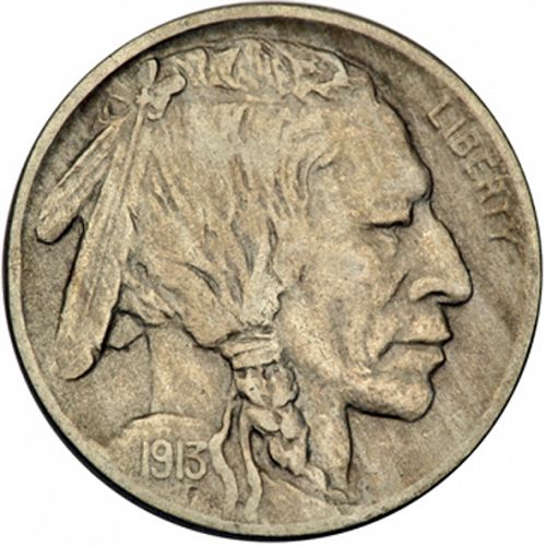 5 cent Obverse Image minted in UNITED STATES in 1913D (Buffalo - Line Type)  - The Coin Database