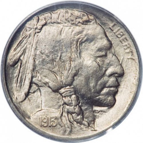 5 cent Obverse Image minted in UNITED STATES in 1913S (Buffalo - Mound Type)  - The Coin Database