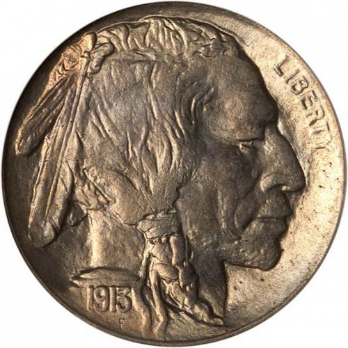 5 cent Obverse Image minted in UNITED STATES in 1913S (Buffalo - Line Type)  - The Coin Database