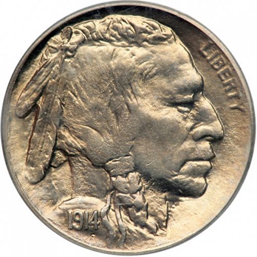 5 cent Obverse Image minted in UNITED STATES in 1914 (Buffalo - Line Type)  - The Coin Database