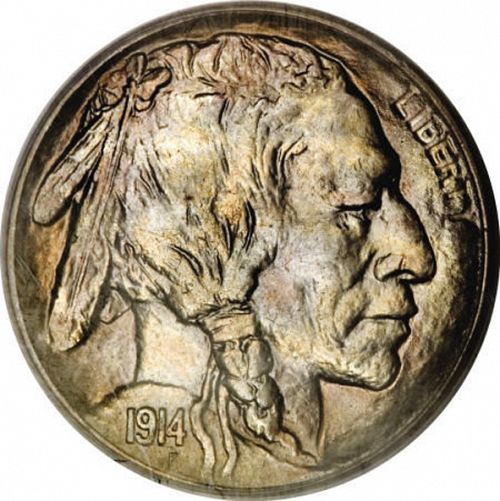 5 cent Obverse Image minted in UNITED STATES in 1914D (Buffalo - Line Type)  - The Coin Database