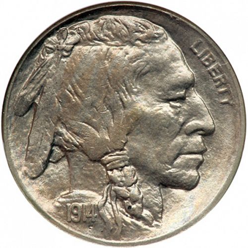 5 cent Obverse Image minted in UNITED STATES in 1914S (Buffalo - Line Type)  - The Coin Database