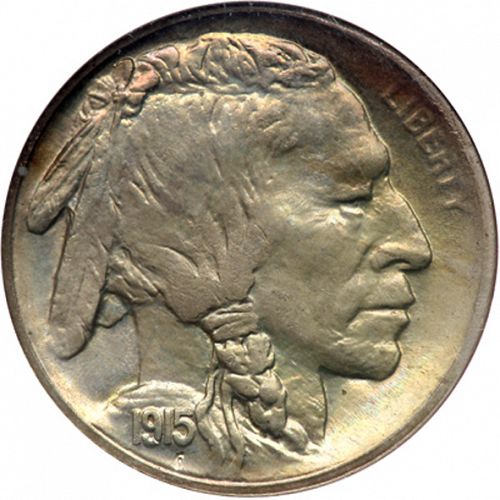 5 cent Obverse Image minted in UNITED STATES in 1915S (Buffalo - Line Type)  - The Coin Database