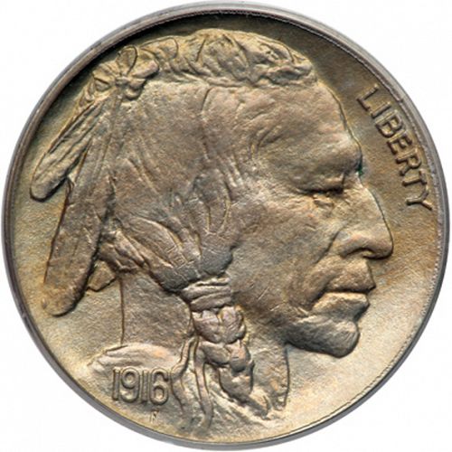 5 cent Obverse Image minted in UNITED STATES in 1916 (Buffalo - Line Type)  - The Coin Database
