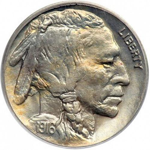 5 cent Obverse Image minted in UNITED STATES in 1916D (Buffalo - Line Type)  - The Coin Database
