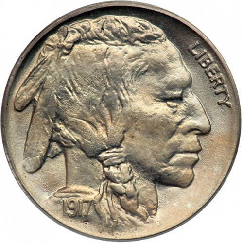 5 cent Obverse Image minted in UNITED STATES in 1917 (Buffalo - Line Type)  - The Coin Database