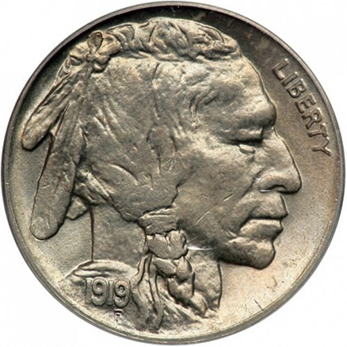 5 cent Obverse Image minted in UNITED STATES in 1919S (Buffalo - Line Type)  - The Coin Database