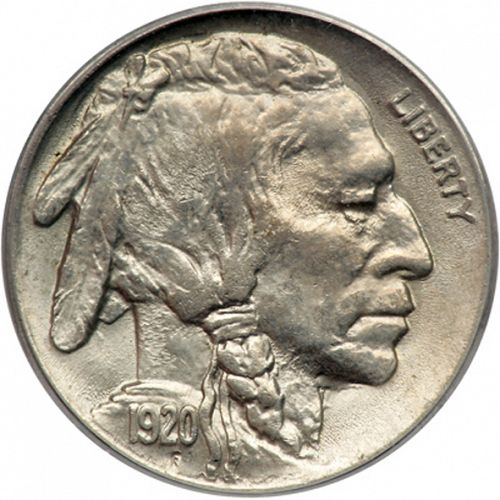 5 cent Obverse Image minted in UNITED STATES in 1920 (Buffalo - Line Type)  - The Coin Database