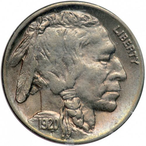 5 cent Obverse Image minted in UNITED STATES in 1920D (Buffalo - Line Type)  - The Coin Database