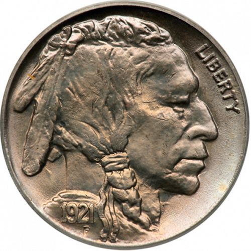 5 cent Obverse Image minted in UNITED STATES in 1921 (Buffalo - Line Type)  - The Coin Database