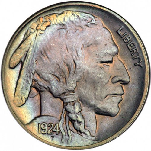 5 cent Obverse Image minted in UNITED STATES in 1924 (Buffalo - Line Type)  - The Coin Database