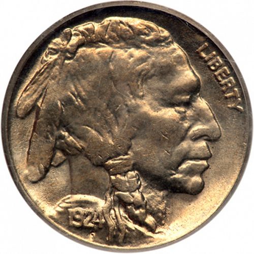 5 cent Obverse Image minted in UNITED STATES in 1924S (Buffalo - Line Type)  - The Coin Database