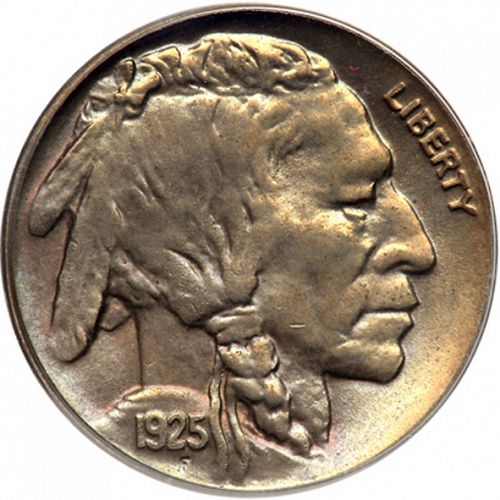 5 cent Obverse Image minted in UNITED STATES in 1925D (Buffalo - Line Type)  - The Coin Database