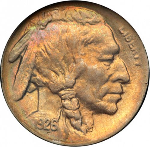 5 cent Obverse Image minted in UNITED STATES in 1926S (Buffalo - Line Type)  - The Coin Database