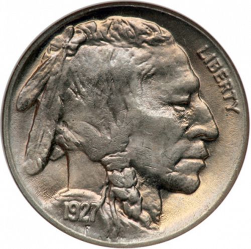 5 cent Obverse Image minted in UNITED STATES in 1927 (Buffalo - Line Type)  - The Coin Database