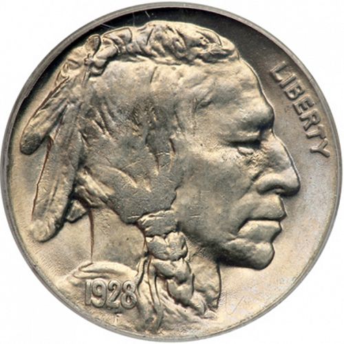 5 cent Obverse Image minted in UNITED STATES in 1928 (Buffalo - Line Type)  - The Coin Database