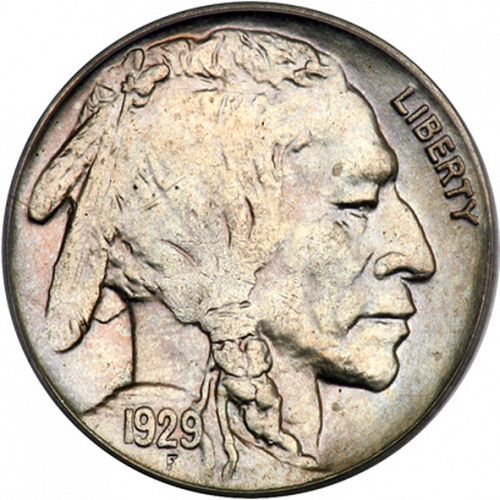 5 cent Obverse Image minted in UNITED STATES in 1929D (Buffalo - Line Type)  - The Coin Database